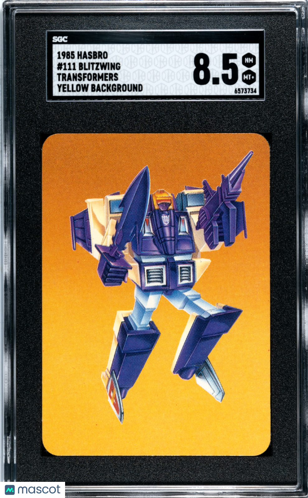 Blitzwing 1985 Hasbro Transformers Card #111 SGC 8.5