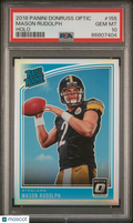 Mason Rudolph 2018 Optic Rated Rookie RC Holo Pittsburgh Steelers PSA 10 POP 23