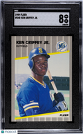 Ken Griffey Jr. 1989 Fleer Rookie Card RC Seattle Mariners #548 SGC 8