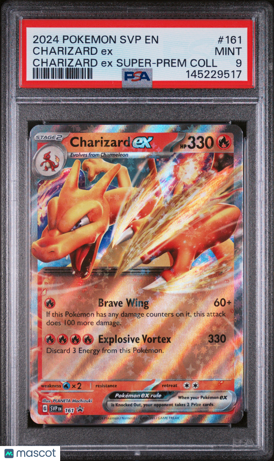 Charizard EX 2024 Pokemon SVP EN-SV Black Star Promo Super-Prem Coll PSA 9 #161