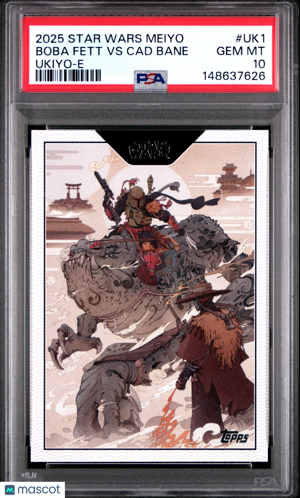 Boba Fett VS Cad Bane 2025 Topps Star Wars Meiyo Ukiyo-E SSP CASE HIT PSA 10