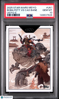 Boba Fett VS Cad Bane 2025 Topps Star Wars Meiyo Ukiyo-E SSP CASE HIT PSA 10