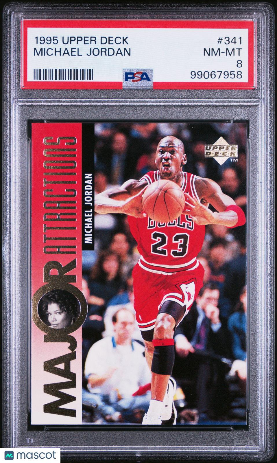 Michael Jordan 1995 Upper Deck Major Attractions #341 Chicago Bulls PSA 8