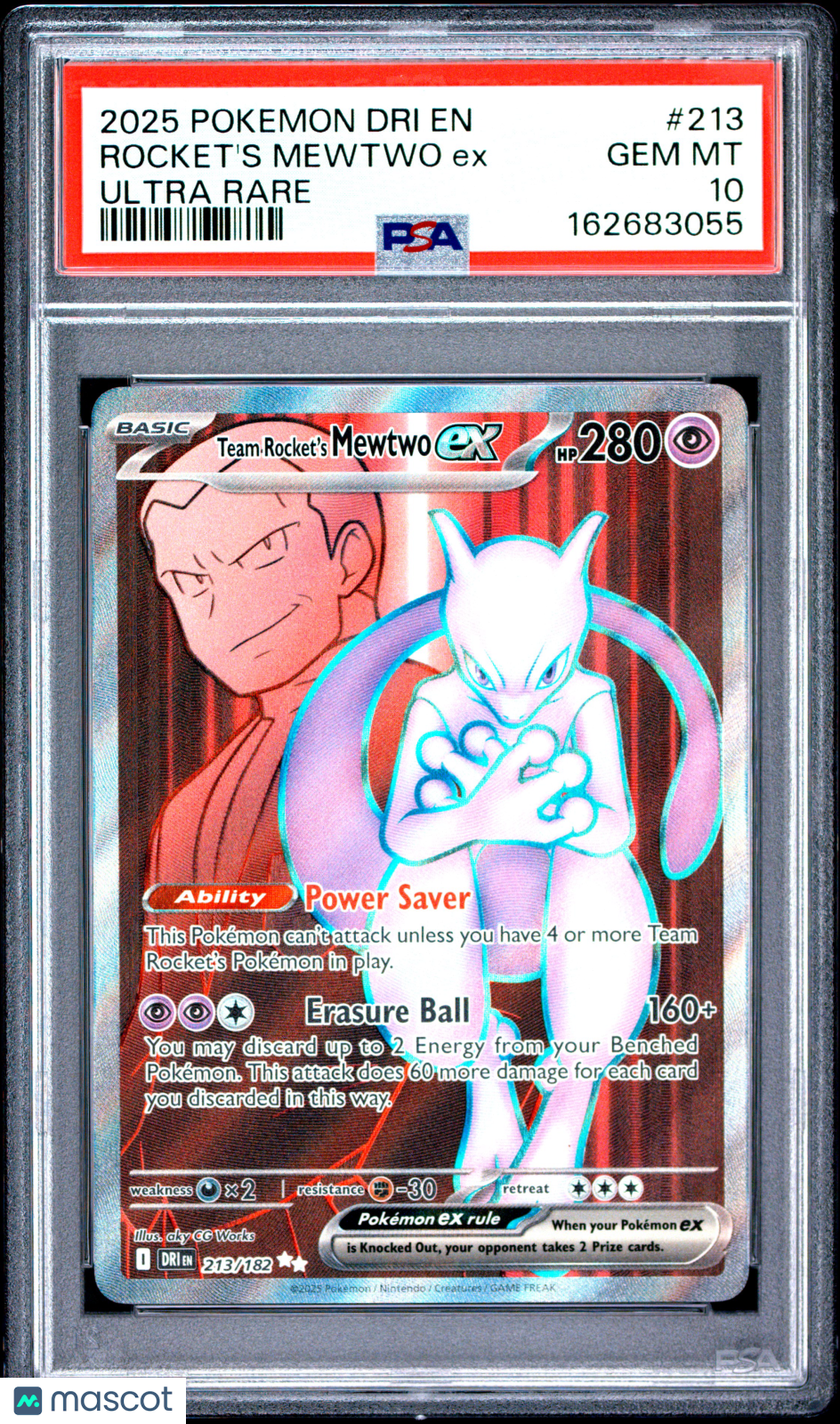 PSA 10 Rocket's Mewtwo EX 2025 Pokemon Destined Rivals Ultra Rare #213