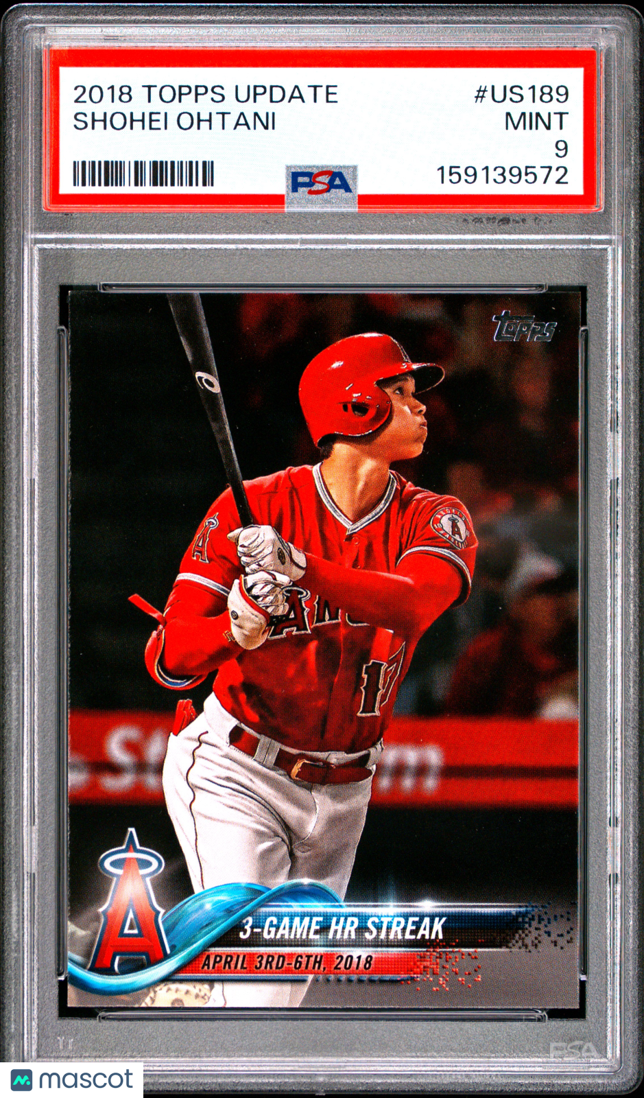Shohei Ohtani 2018 Topps Update Rookie RC Los Angeles Angels #189 PSA 9