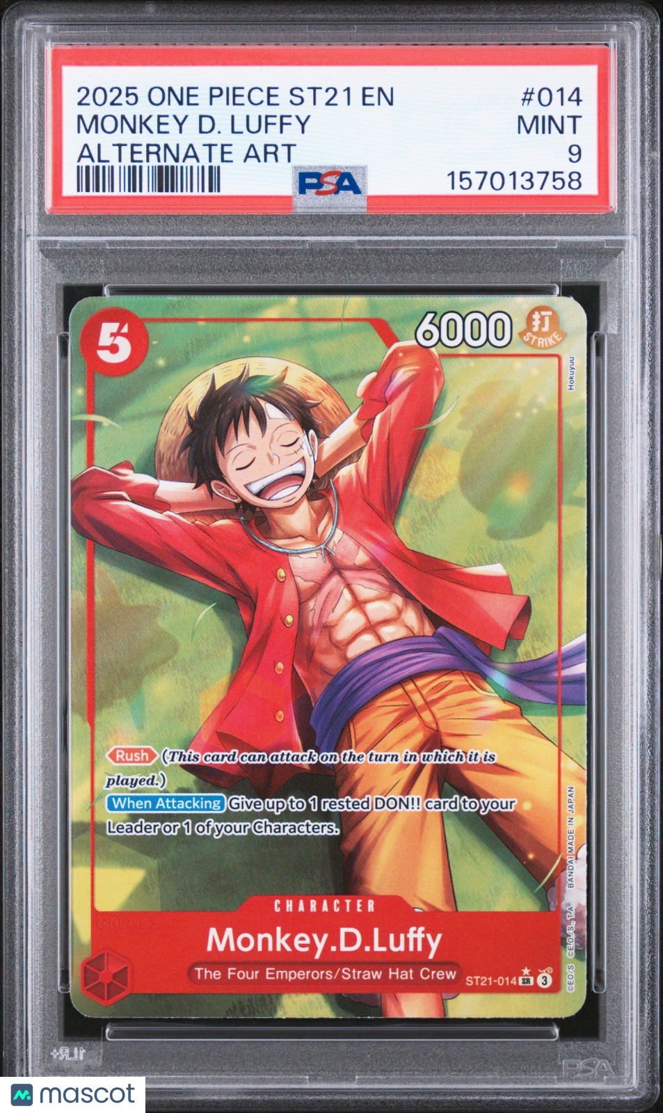 Monkey D. Luffy 2025 One Piece Starter St21-EX Gear 5 Alternate Art PSA 9 #014
