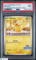 Pikachu 2025 Pokemon SVP EN-SV Promo Illustration Contest 2024 PSA 9 #214