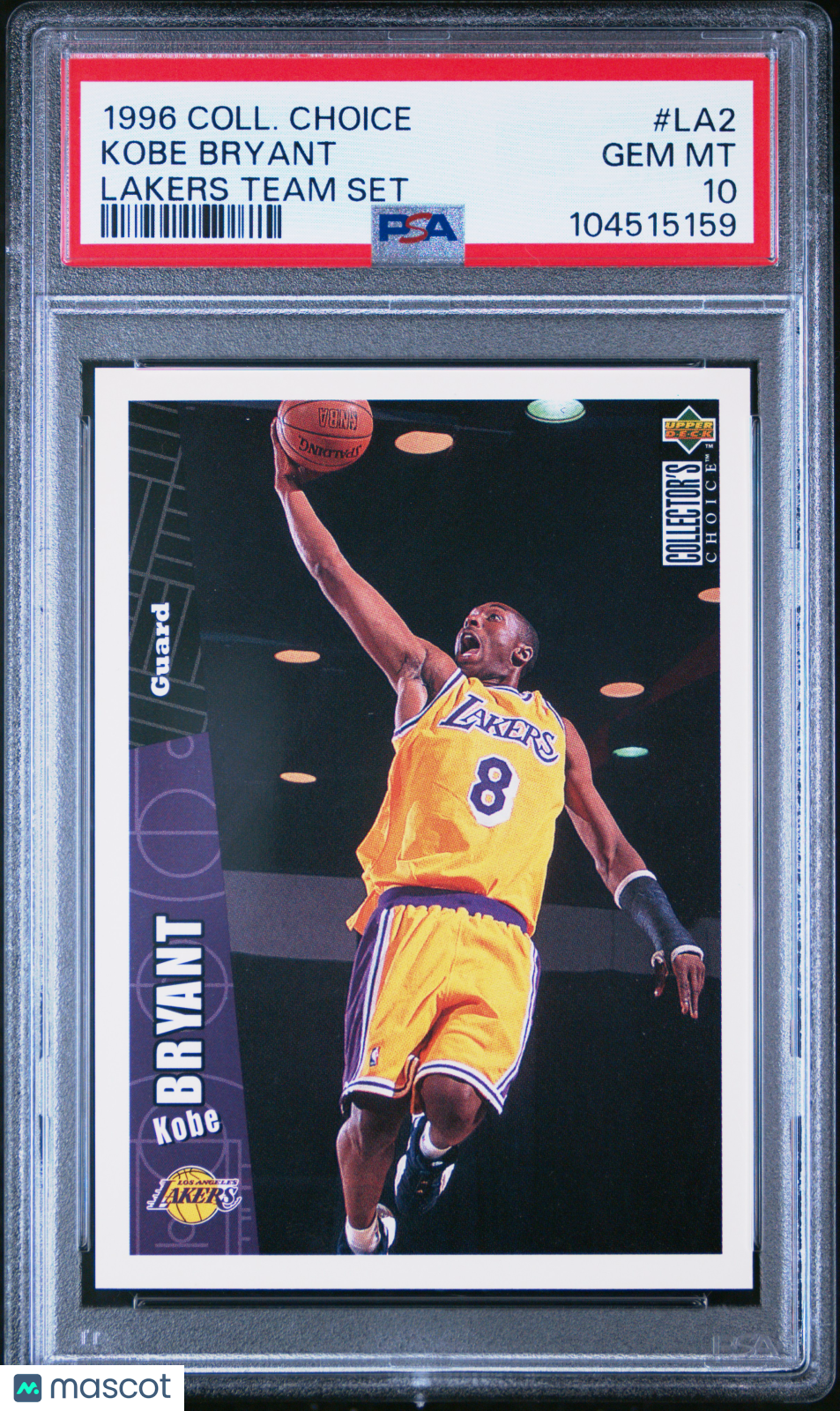 Kobe Bryant 1996-97 Collector's Choice Rookie RC LA Lakers #LA2 PSA 10