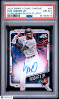 Luis Robert Jr 2024 Topps Chrome Cosmic Auto Autograph Black White Sox /10 PSA 8