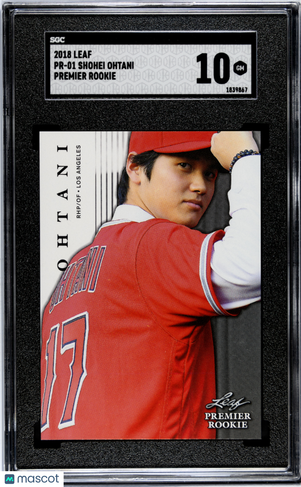 Shohei Ohtani 2018 Leaf Premier Rookie RC Los Angeles Angels Dodgers #01 SGC 10