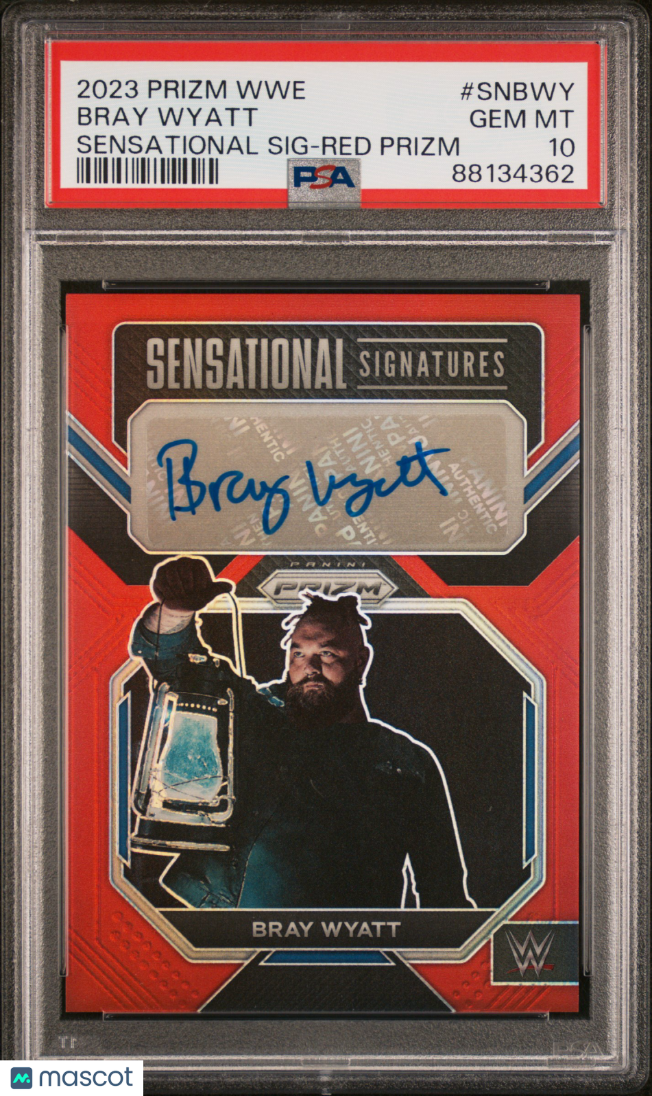 Bray Wyatt 2023 Prizm WWE Sensational Signatures Red Auto Autograph 57/99 PSA 10