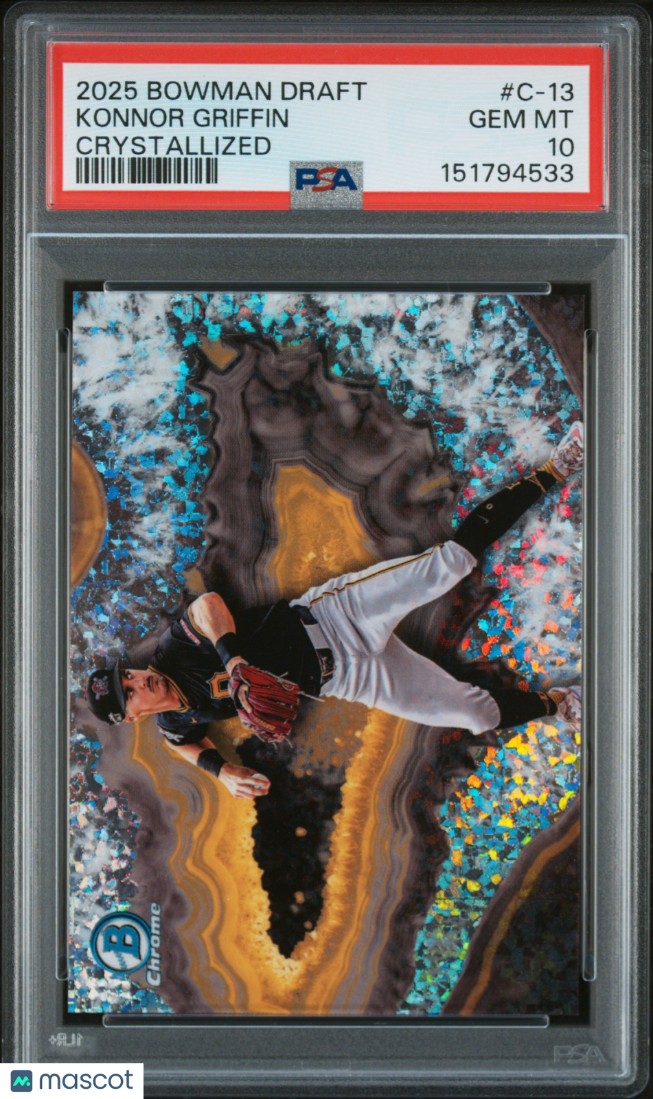 Konnor Griffin 2025 Bowman Chrome Crystallized RC Pittsburgh Pirates PSA 10