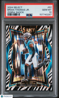 Brian Thomas Jr. 2024 Select Zebra Prizm SSP Rookie RC Jaguars #91 PSA 10