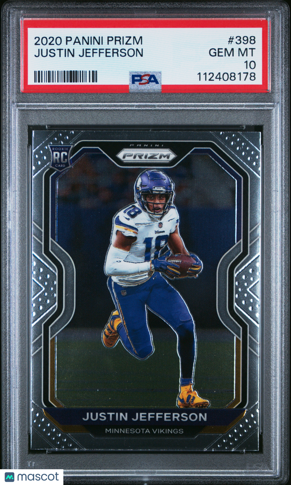 Justin Jefferson 2020 Panini Prizm Rookie RC Minnesota Vikings #398 PSA 10