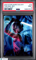 The Duel: Rey 2024 Topps Chrome Star Wars Galaxy Aqua Lava Refractor /175 PSA 9