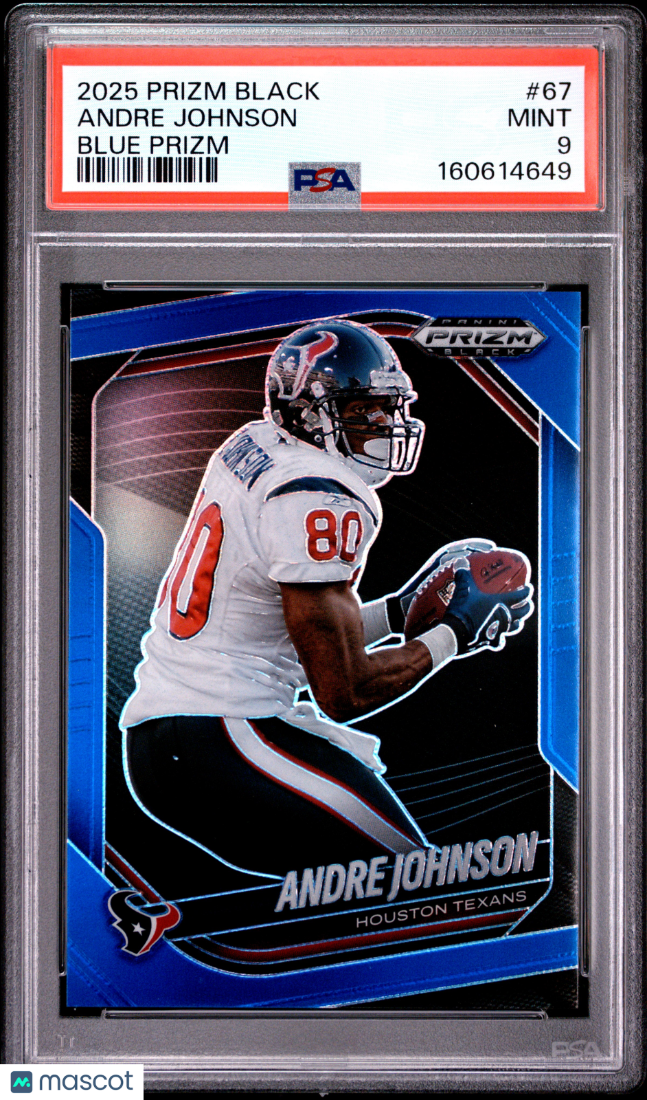 Andre Johnson 2025 Prizm Black Blue Prizm Houston Texans 112/199 PSA 9