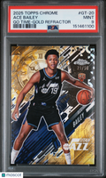 Ace Bailey 2025-26 Topps Chrome Go Time GOLD Refractor RC Jazz 21//50 PSA 9