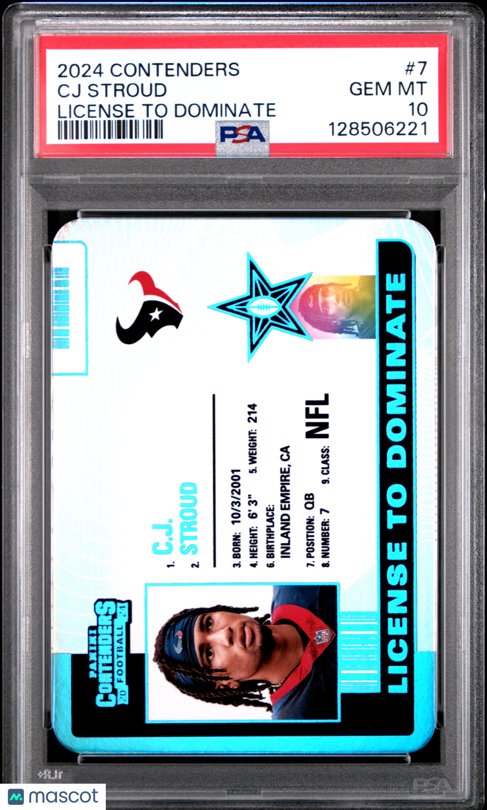 CJ Stroud 2024 Contenders License To Dominate CASE HIT Houston Texans PSA 10