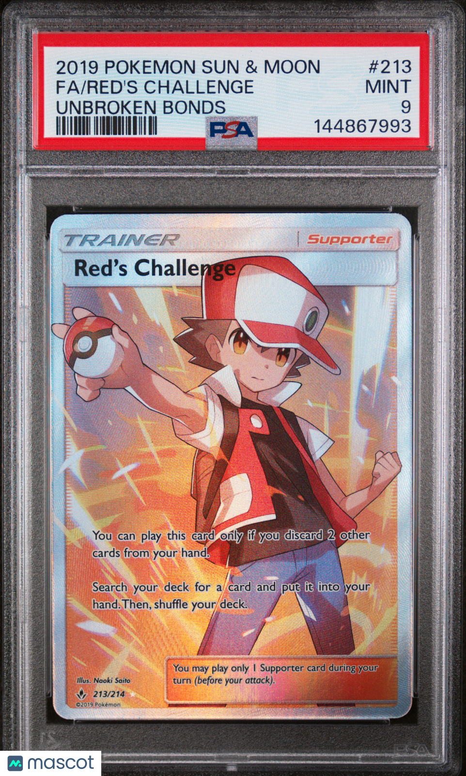 Red's Challenge 2019 Pokemon Sun & Moon Unbroken Bonds Unbroken Bonds PSA 9
