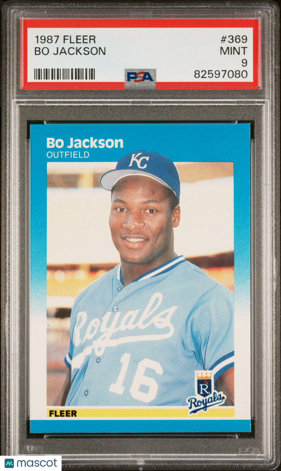 Bo Jackson 1987 Fleer Rookie Card RC Kansas City Royals #369 PSA 9