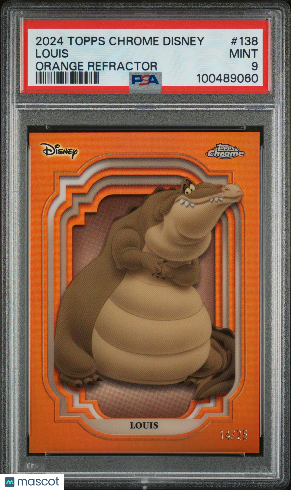 Louis 2024 Topps Chrome Disney Orange Refractor 14/25 #138 PSA 9