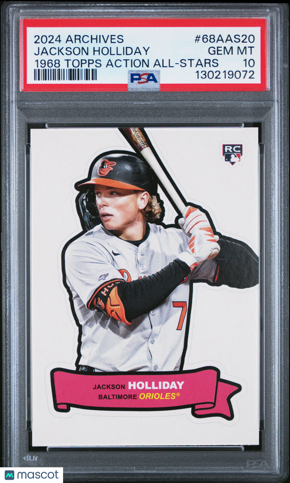 Jackson Holliday 2024 Topps Archives '68 SSP RC Action All-Stars Orioles PSA 10