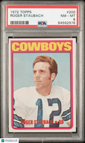 Roger Staubach 1972 Topps Rookie Card RC Dallas Cowboys #200 PSA 8