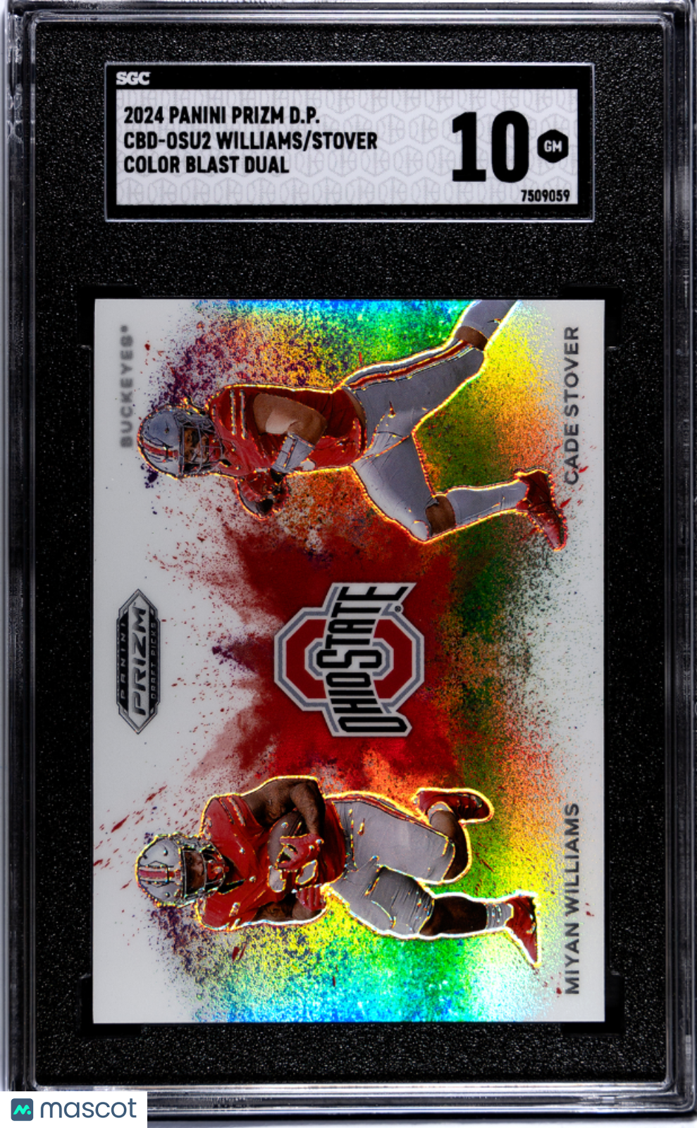 Miyan Williams / Cade Stover 2024 Prizm Draft Color Blast Ohio State SGC 10