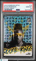 Bijan Robinson 2023 Optic Rookie Kings SSP CASE HIT RC Atlanta Falcons PSA 10