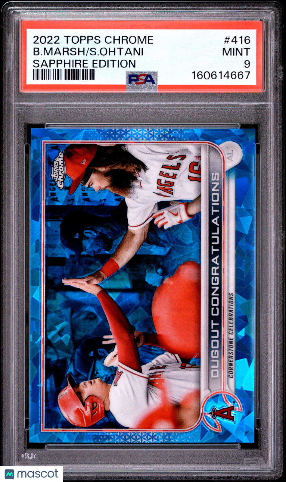 Shohei Ohtani 2022 Topps Chrome Sapphire Edition Los Angeles Angels #416 PSA 9