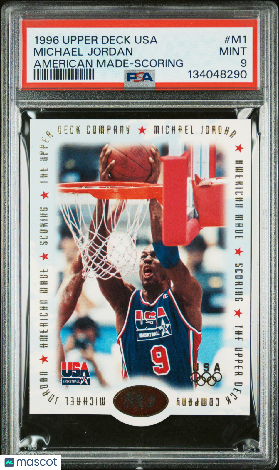 Michael Jordan 1996 Upper Deck USA American Made Scoring Bulls #M1 PSA 9