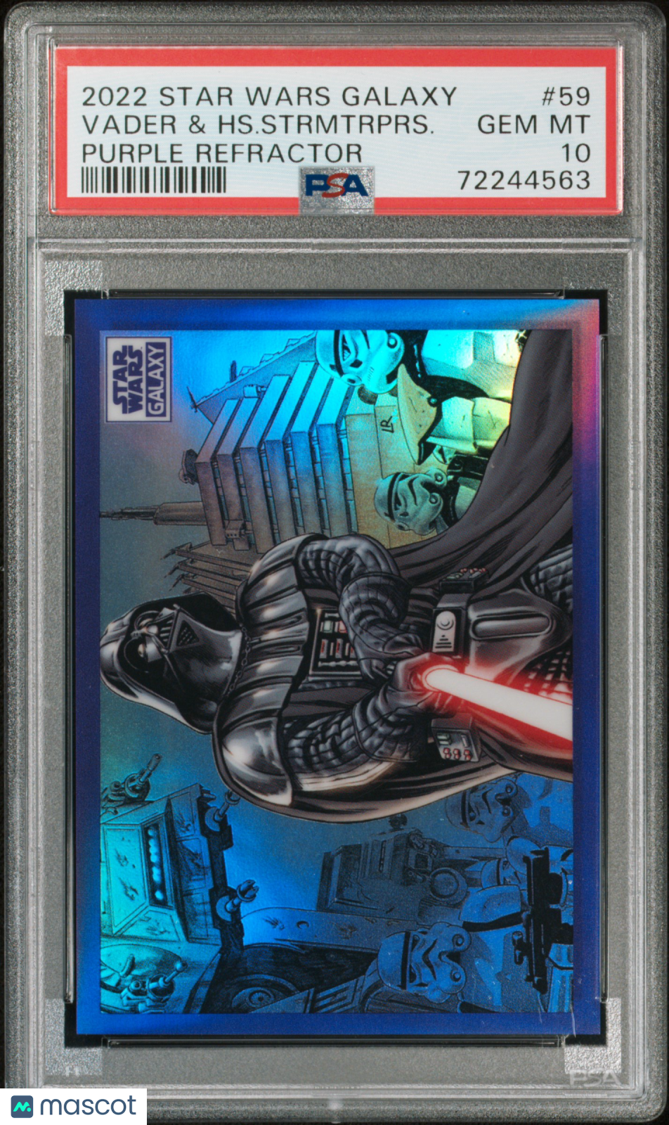 Lord Vader & HS. Strmtrprs 2022 Topps Star Wars Galaxy Purple 14/25 #59 PSA 10