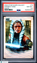 Ahsoka Tano 2024 Topps Chrome Star Wars Galaxy Wave Refractor 71/99 #74 PSA 8.5