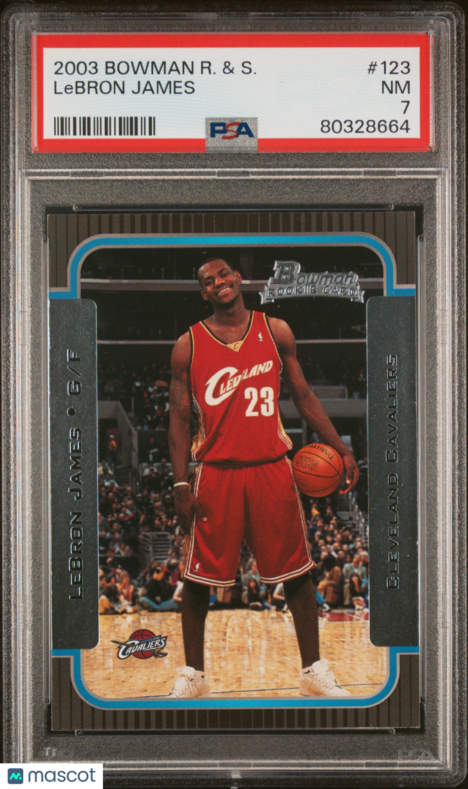 LeBron James 2003-04 Bowman Rookie RC Cleveland Cavaliers #123 PSA 7