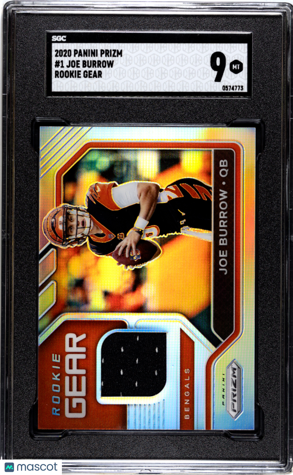 Joe Burrow 2020 Prizm Rookie Gear Jersey Patch RC Bengals SGC 9