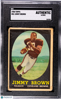 Jimmy Brown 1958 Topps Rookie Card RC Cleveland Browns #62 SGC A
