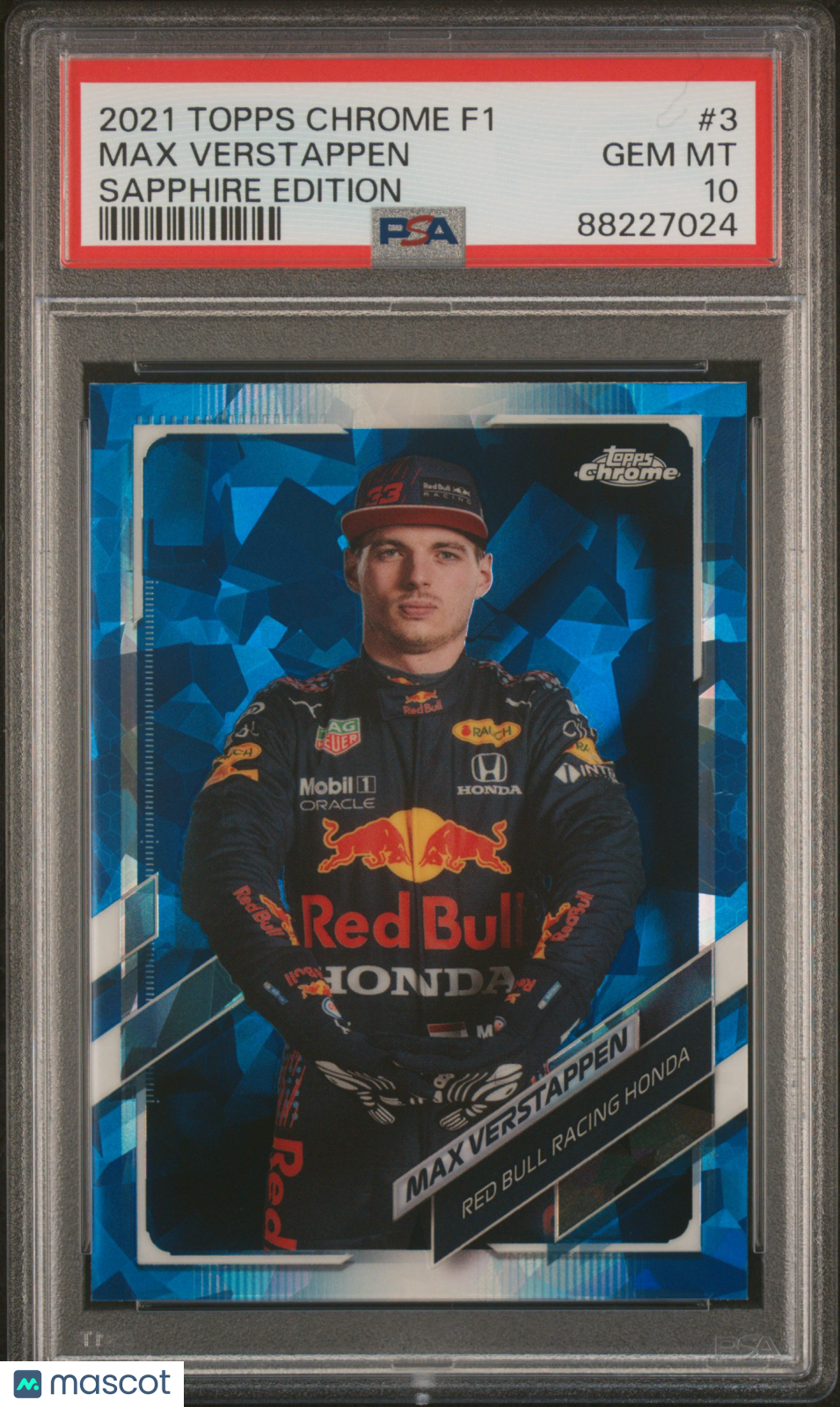 Max Verstappen 2021 Topps Chrome Formula 1 Sapphire Edition #3 PSA 10