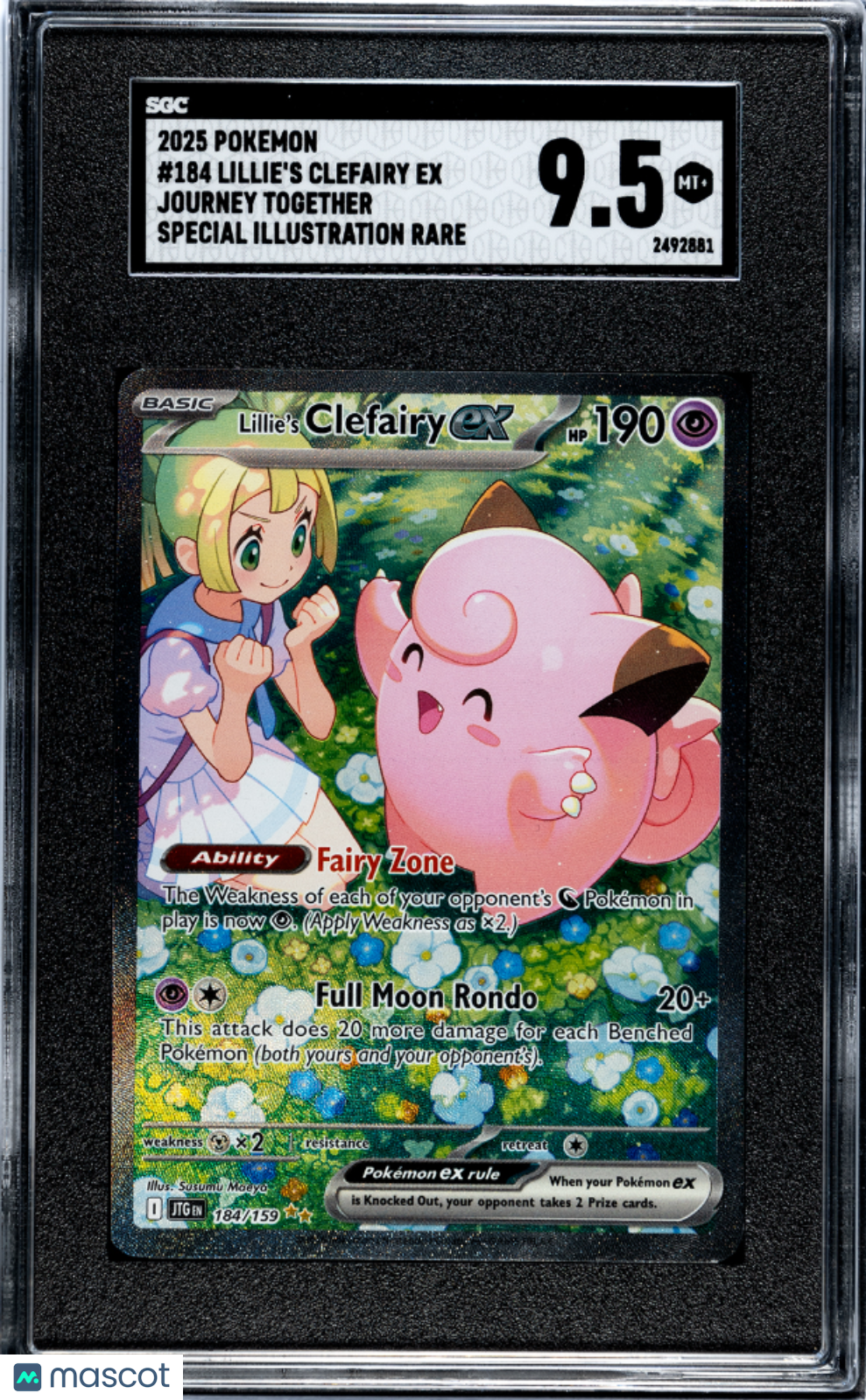 Lillie's Clefairy EX 2025 Pokemon Journey Together SGC 9.5 #184