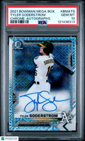 Tyler Soderstrom 2021 Bowman Chrome Mega Box Auto Autograph A's PSA 10