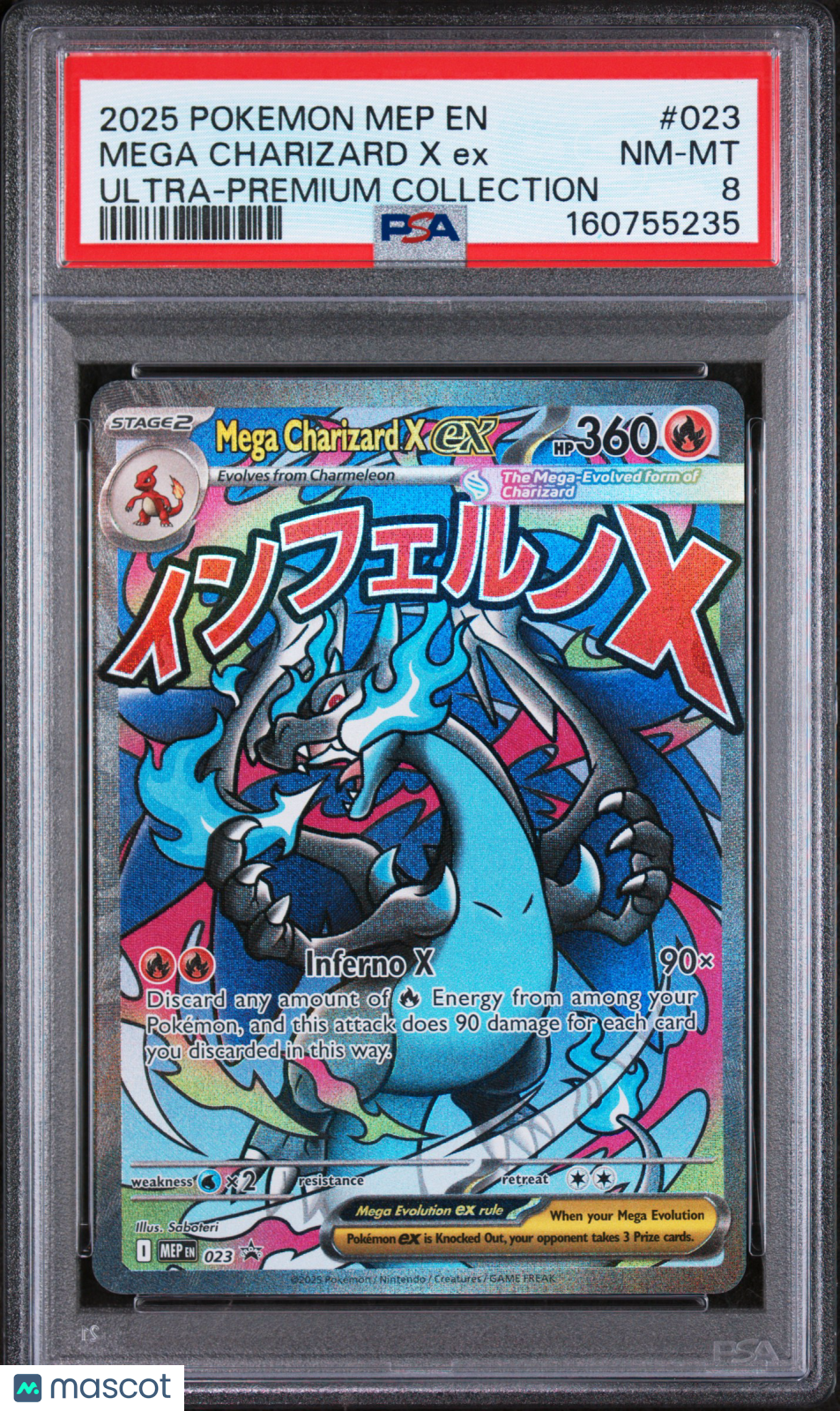 Mega Charizard X EX 2025 Pokemon Mega Evolution Black Star Promo UPC PSA 8 #023