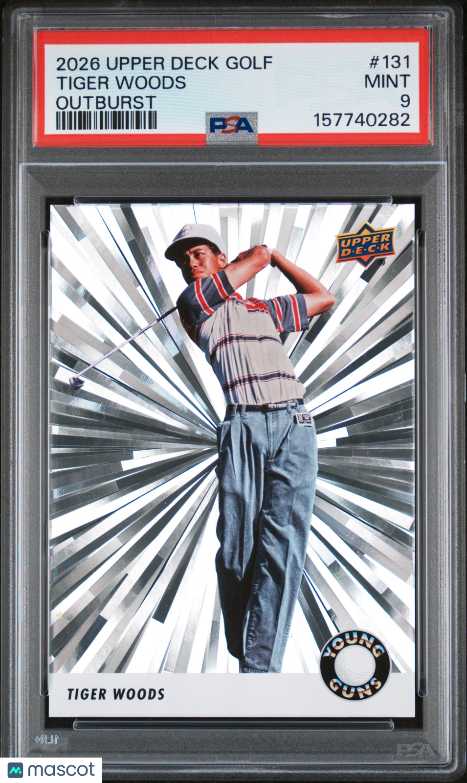 Tiger Woods 2026 Upper Deck Golf Outburst SSP #131 PSA 9