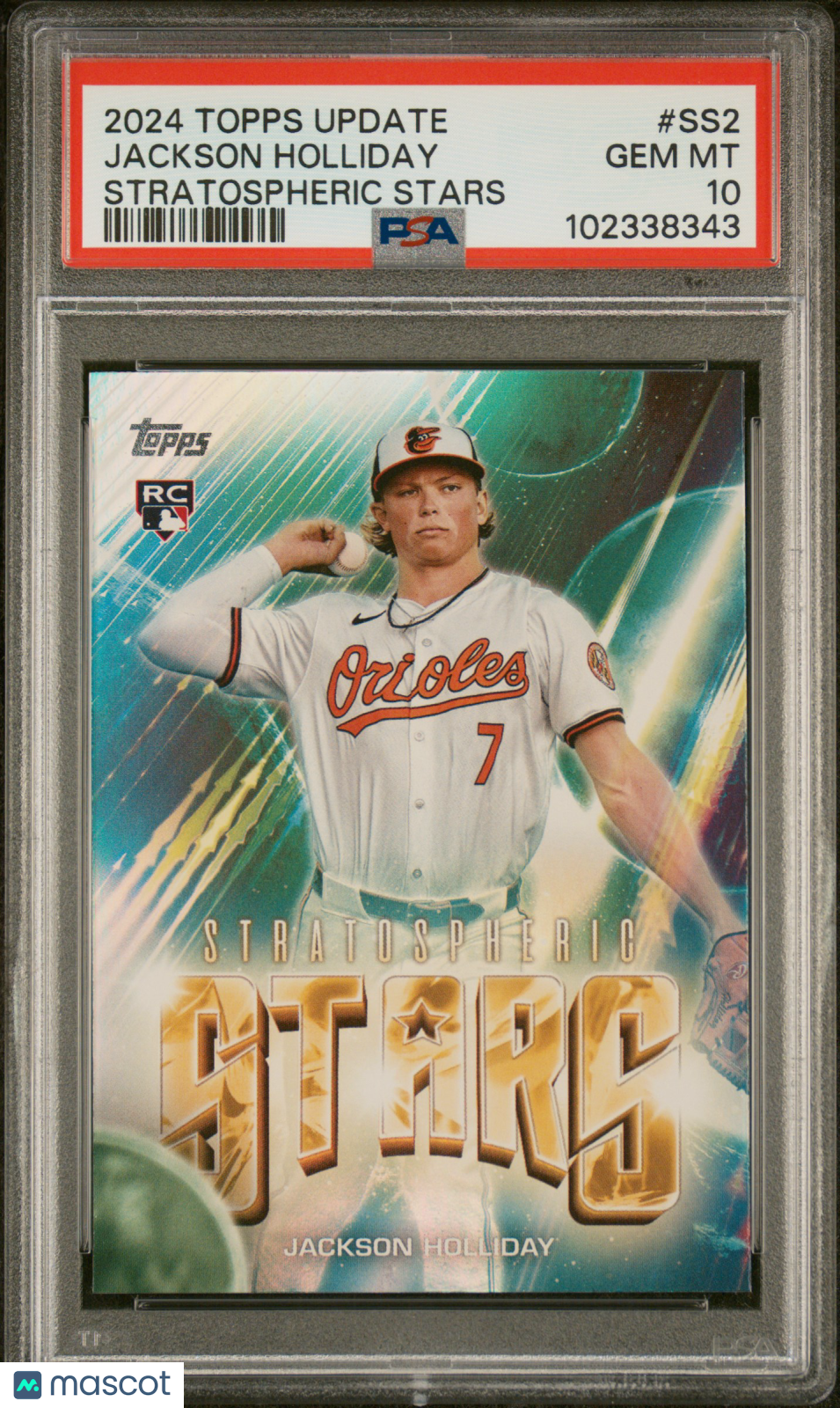 Jackson Holliday 2024 Topps Update Stratospheric Stars Rookie RC Orioles PSA 10