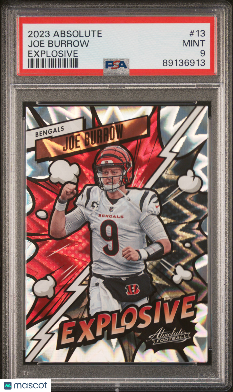 Joe Burrow 2023 Absolute Explosive SSP CASE HIT Cincinnati Bengals PSA 9