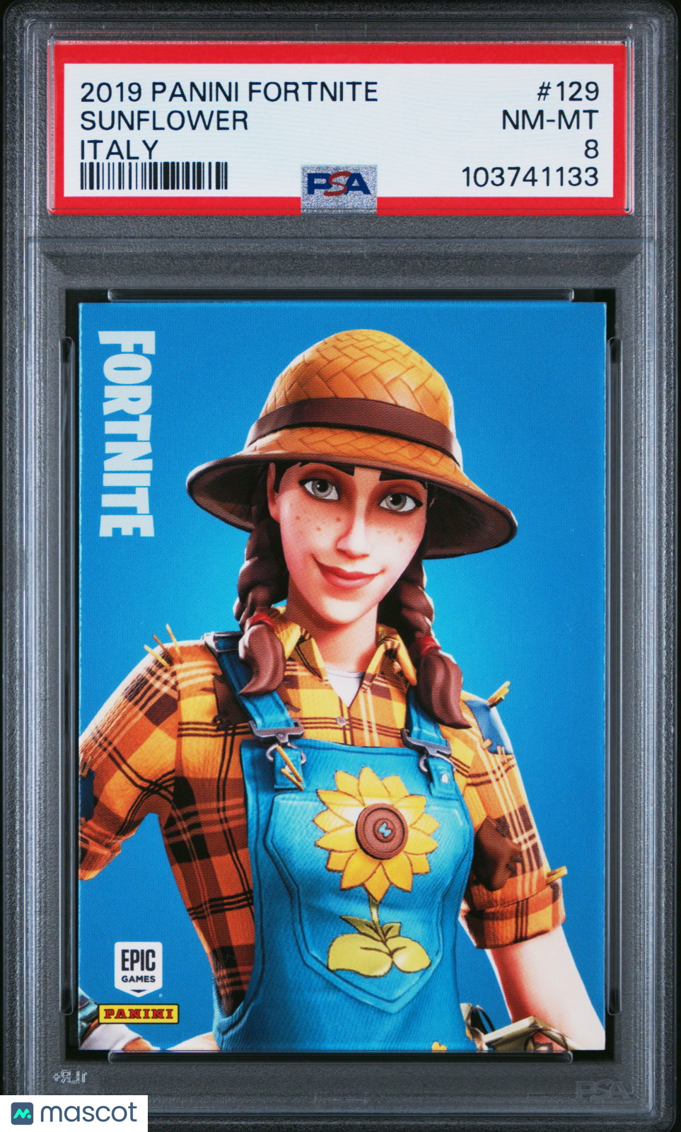 Sunflower  2019 Panini Fortnite Italy #129 PSA 8