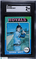 George Brett 1975 Topps Rookie RC Kansas City Royals #228 SGC 2