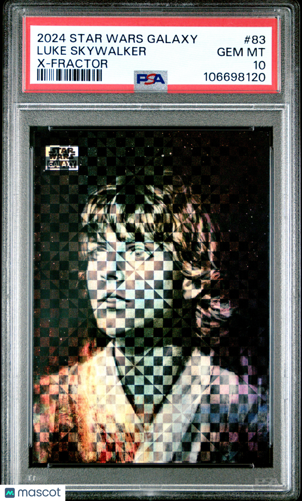 Luke Skywalker 2024 Topps Chrome Star Wars Galaxy X-Fractor 1/10 #83 PSA 10