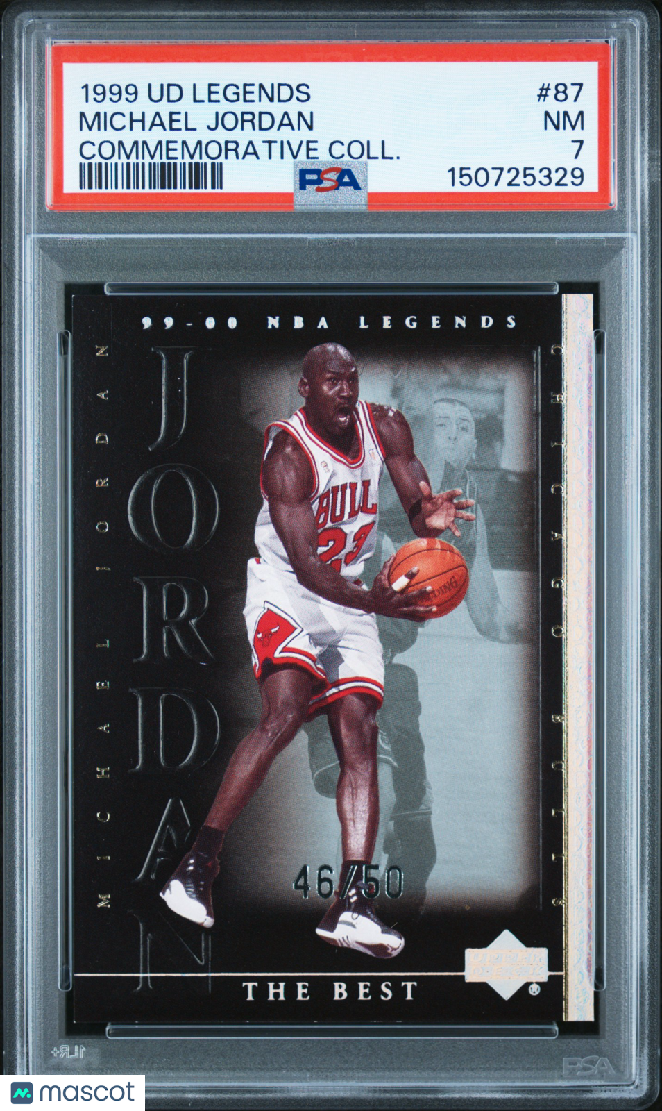 Michael Jordan 1999 Upper Deck NBA Legends Commemorative Collection 46/50 PSA 7