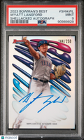 Wyatt Langford 2023 Bowman's Best Shellacked Auto Autograph 144/250 PSA 9