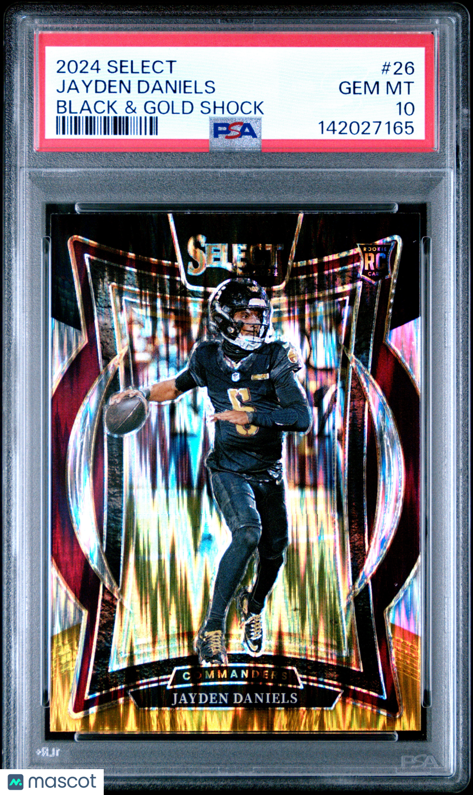 Jayden Daniels 2024 Select Black & Gold Shock Prizm Rookie Commanders PSA 10