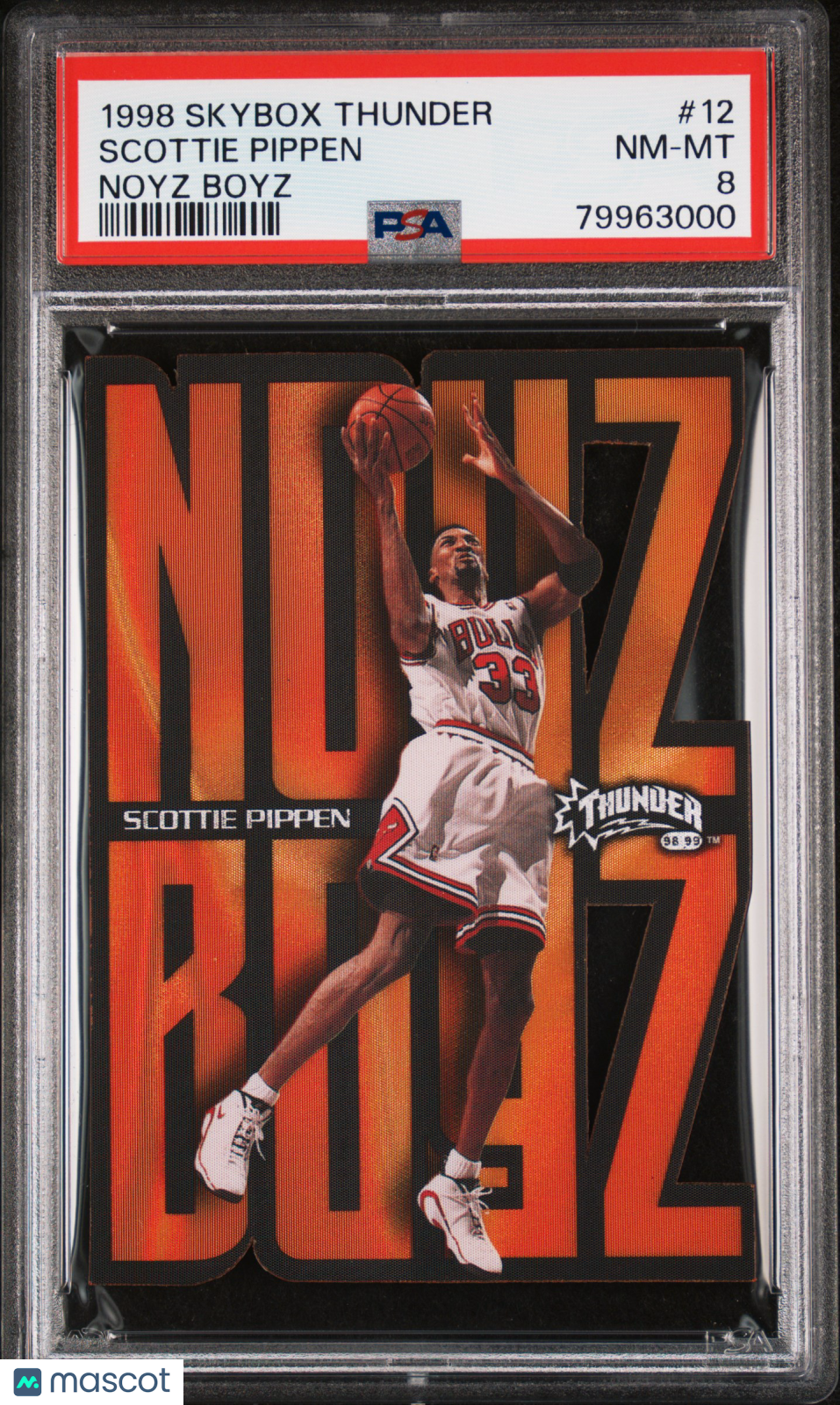 Scottie Pippen 1998 Skybox Thunder Noyz Boyz SSP Chicago Bulls #12 PSA 8